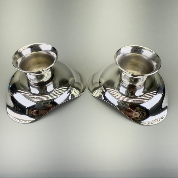 Vintage Danish MCM Silver Plated Selandia Denmark Candle Holders - Picture 3 of 8